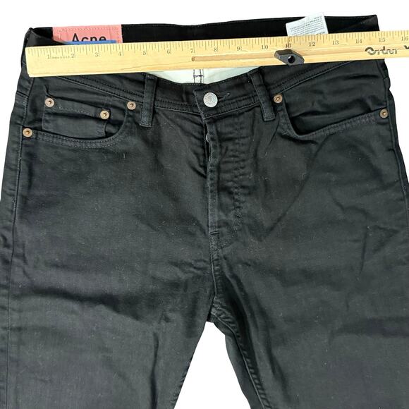 Acne Studios Bla Konst River Stay Black Wash Stretch Men's Jeans size 31 / 30 - Picture 7 of 12